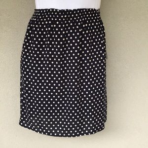 Navy and White Polka Dot Skirt